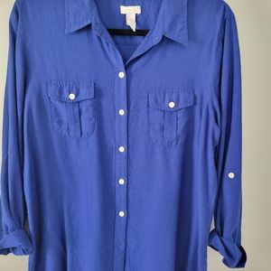 Blue, women's blouse, size L